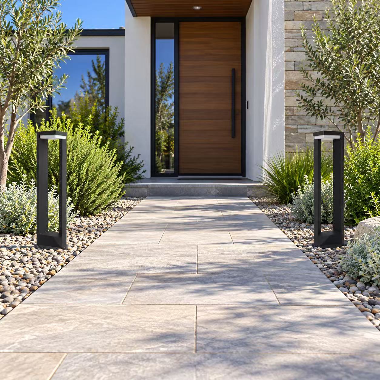 Modern Open-Frame 7W LED Outdoor Bollard Light–3000K Warm White - Image 2