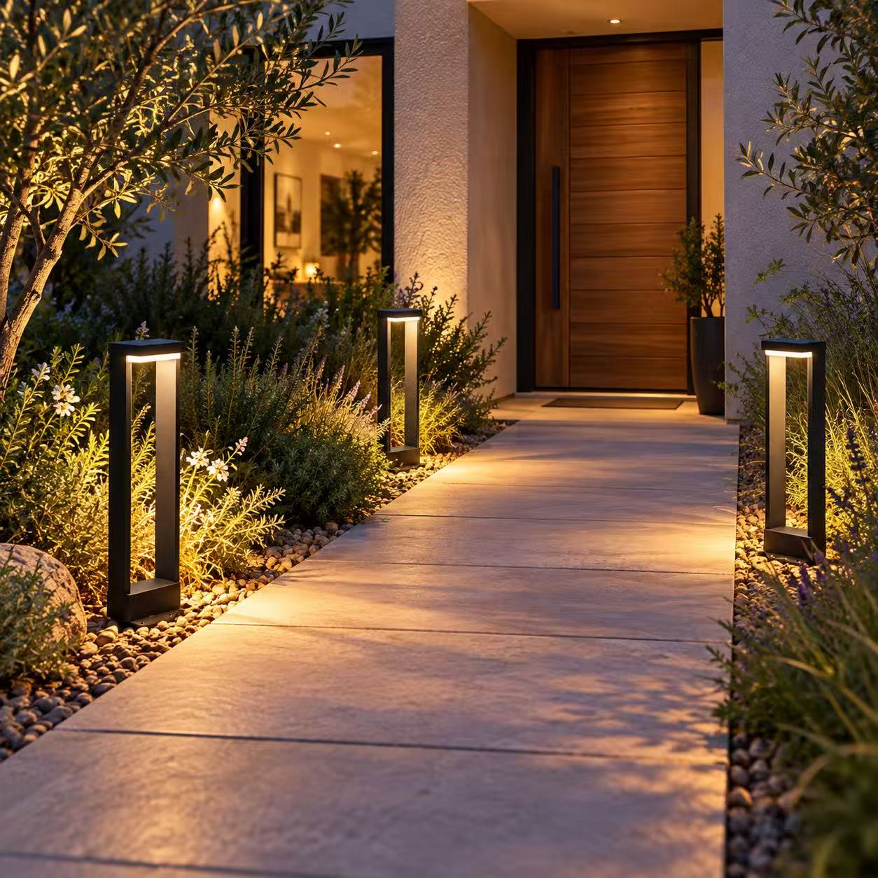 Modern Open-Frame 7W LED Outdoor Bollard Light–3000K Warm White - Image 3