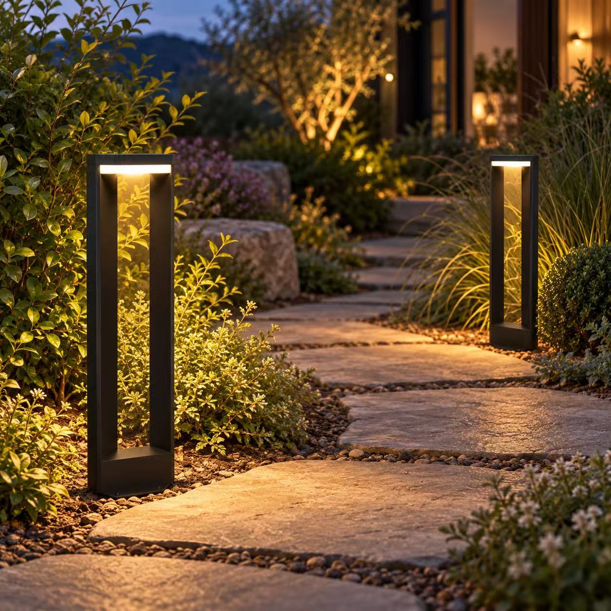 Modern Open-Frame 7W LED Outdoor Bollard Light–3000K Warm White - Image 4