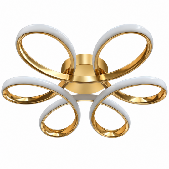 Gold 6-loop flower 3CCT LED ceiling light product on a white background